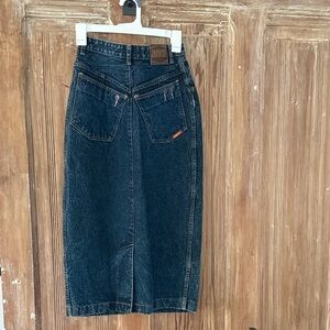 Vintage Jordache Classic Dark Blue Denim pencil Skirt